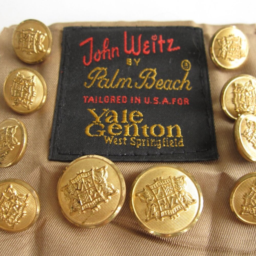 Waterbury Palm Beach John Weitz 10 Blazer Replacement Buttons Gold Tone USA MADE